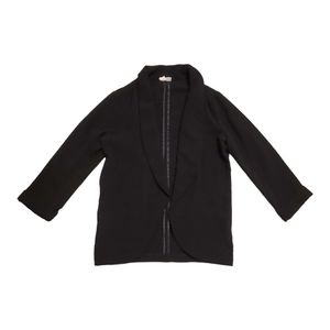 Sienna Sky Womens Dark Black Blazer in Size Small Flowy Open Front with Pockets